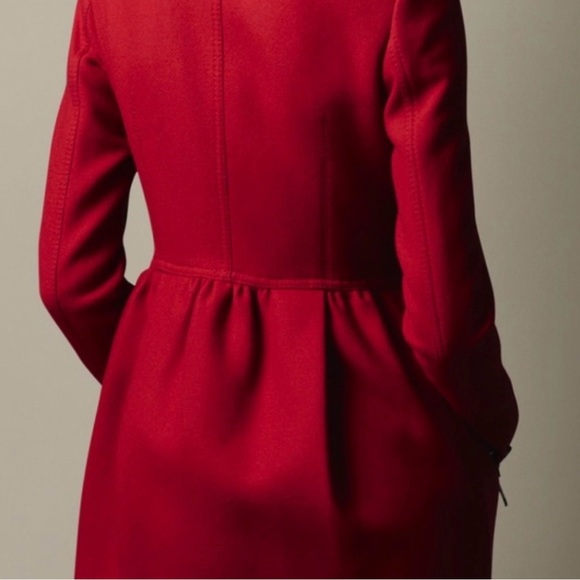 Burberry wool coat Sz 14 red - Picture 3 of 11